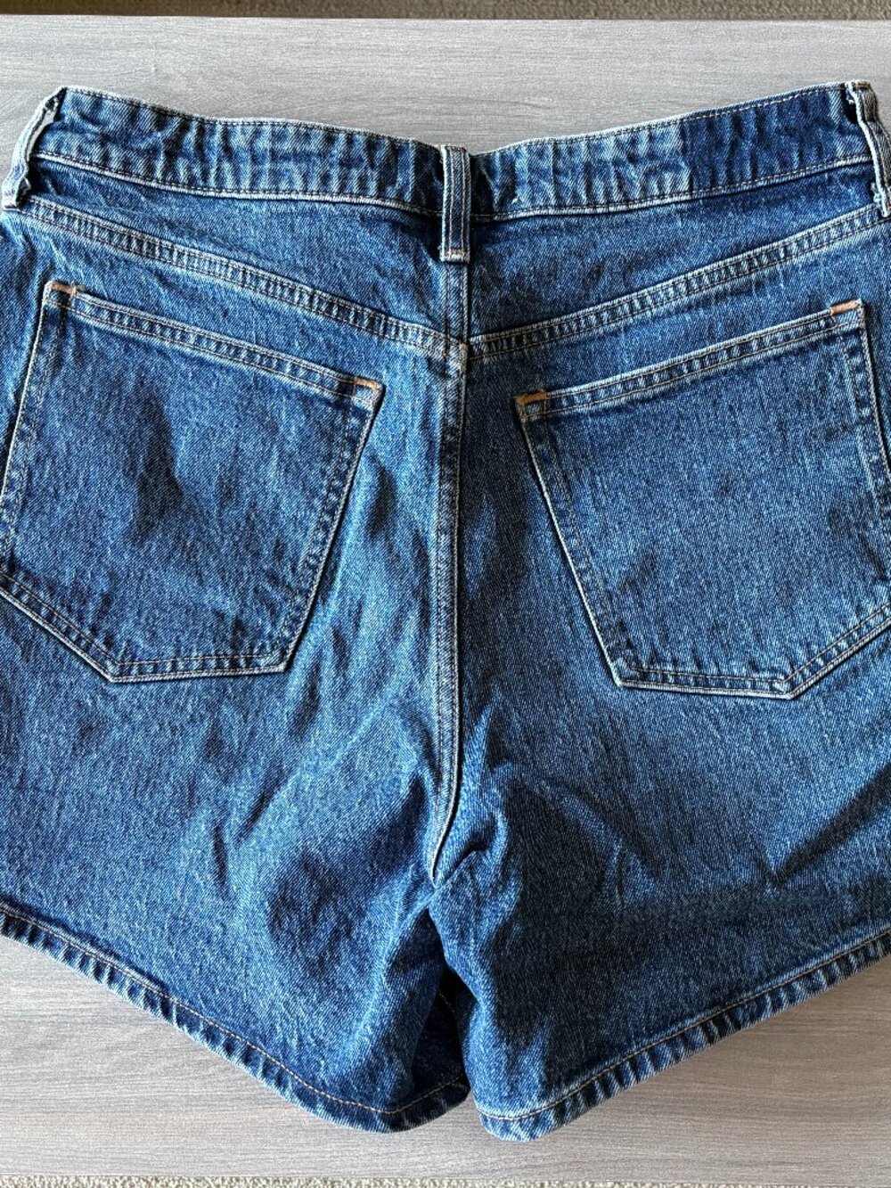 Abercrombie & Fitch Dark Wash High Rise Dad Shorts Curve Love Size 31/12 - Picture 2 of 13